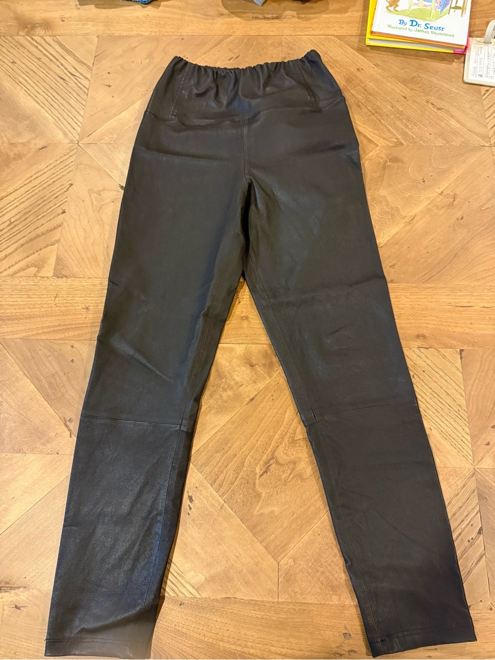 AllSaints Dark Brown Skinny Faux Leather Jeans